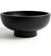 OAKOA Concrete Black Decorative Bowl for Home Decor - Black Fruit Bowl - Modern Pedestal Coffee T...