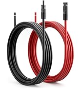 Callsun 20FT 10AWG Solar Panel Extension Cable (20FT Red + 20FT Black) with Male & Female Connect...