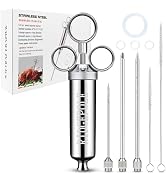 RIDGEPOLE Meat Injector, Marinade Injector with 3 Marinade Needles,Seasoning Injector, Turkey Inj...