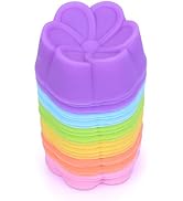 Mini Begonia Silicone Baking Cups Pack of 24 - Reusable Cupcake Liners Muffin Pan Molds 2 inch - ...