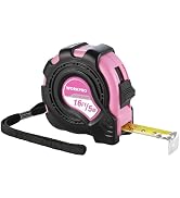 WORKPRO 16FT Pink Tape Measure, Inch/Metric Easy Read Measuring Tape, Retractable Lightweight Mea...