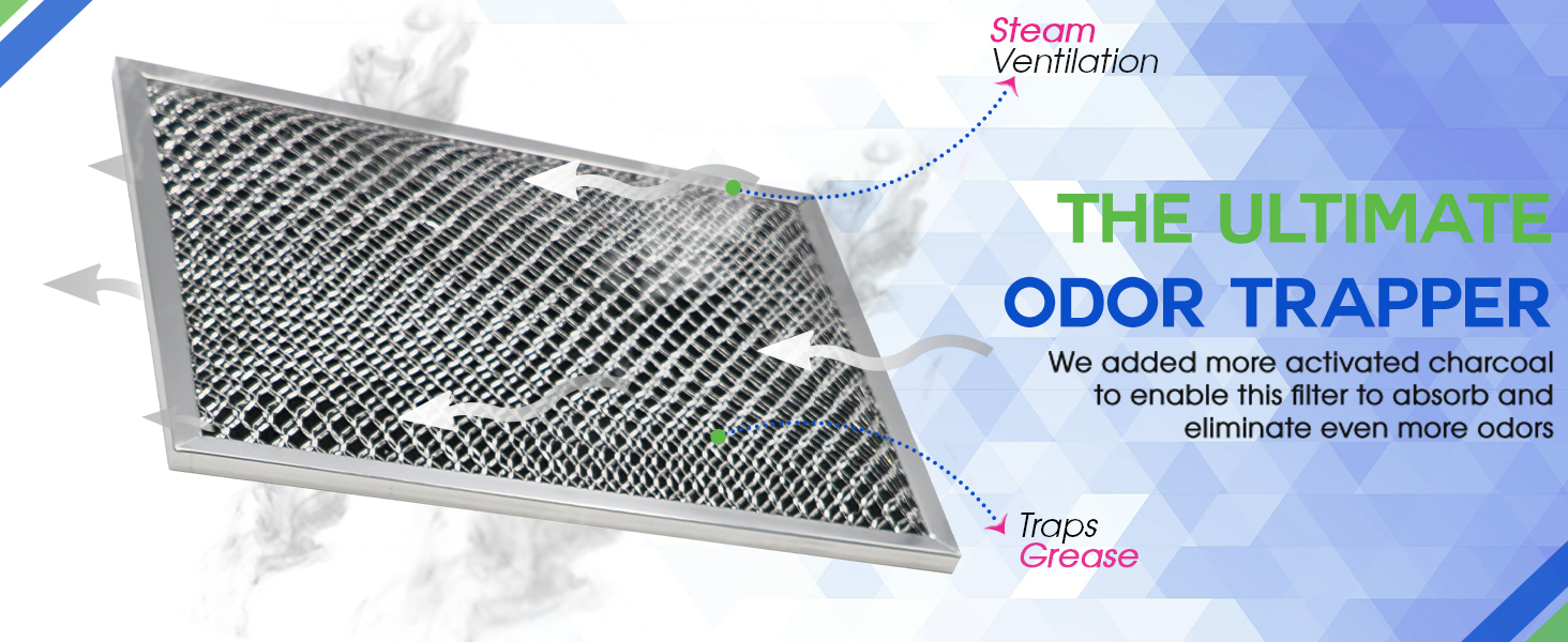 The enhanced hood vent filter blocks kitchen cooking oil and grease