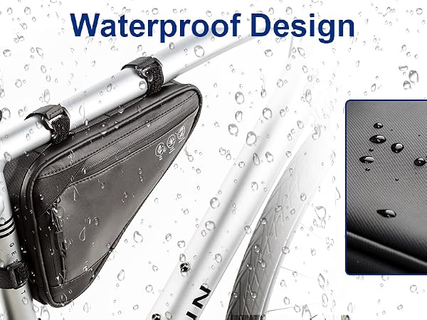 2L Bike Frame Storage Bag with Water Resistant Reflective