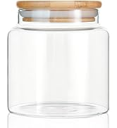 MOLADRI 16 oz/480 ml Glass Storage Canister with Airtight Lid, Clear Decorative Container Jar for...