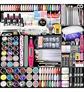 Acrylic Nail Kit for Beginners with Everything 3pc Professional Acrylics Powder 6pcs Gel Nail Pol...