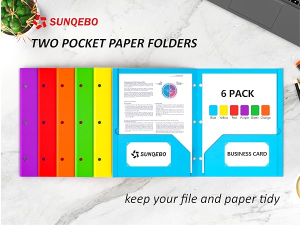 pockets folders 3 hole punch