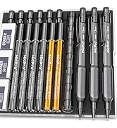 Nicpro 3 PCS 1.3 mm Mechanical Pencil Set with 72 PCS Lead Refill,3 Erasers-HD1000 Carpenter Penc...