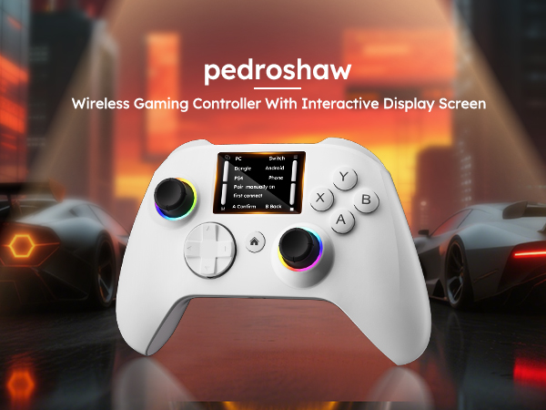 pedroshaw Interactive Scree Wireless Gaming Controller with Switch/PS4/PC/Android/iOS