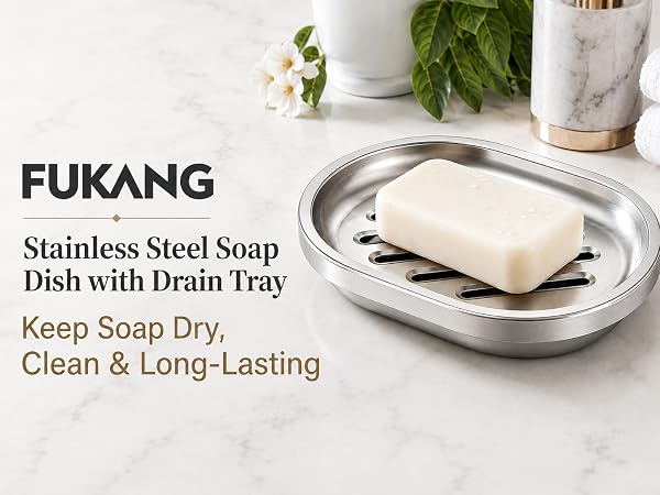 stainless steel metal soap dish for bathroom