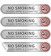 NYTKL 4PCS No Smoking Signs for Cars, 5 × 1 Inch Vinyl Stickers No Smoking Includes Vaping & E-Ci...