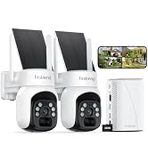 firstrend Solar Security Cameras Wireless Outdoor, 2K Color Night Vision, Human Auto Tracking,Two...