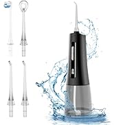 Water Dental Flosser for Teeth, Portable Cordless Oral Irrigator with 4 Modes 9 Intensities, Rech...