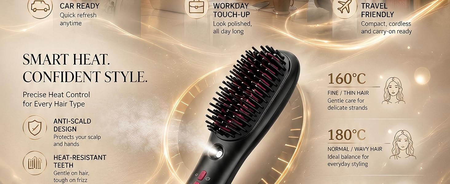 Cordless Steam Mist Straightening Comb