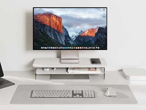 Raise computer monitor 4.7 inches,to create a comfortable and healthier sitting position