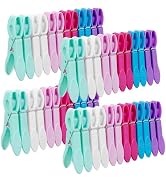 Senbowe 48 Pack Colorful Plastic Clothespins,Heavy Duty Clothes Pins Clips with Springs,Non-Slip ...