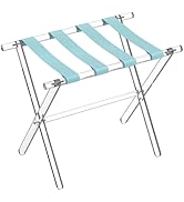 Sumerflos Acrylic Luggage Rack for Guest Room - Foldable Suitcase Stand with Leather Straps for B...