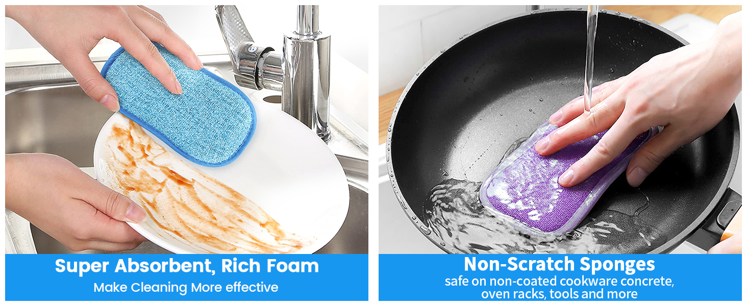6 Pack Multi-Purpose Scrub Sponges