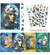 4 Sets Miniature Sticker Scenes for Adults & Teens, Sticker Therapy Art Puzzle, Stress Relief Pas...