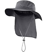 Home Prefer Outdoor UPF50+ Mesh Sun Hat Wide Brim Fishing Hat with Neck Flap