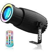 20W Pinspot Light, Czgor RGBW 4 in 1 LED Spot Light with 24 LEDs Ring Lights, Manual Focus Disco ...