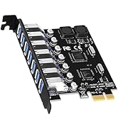 GLOTRENDS U3057 7 Port USB-A 3.0 5Gbps PCIe Adapter Card, Compatible with Windows and Linux (Not ...