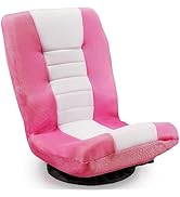 Buymoth Swivel Floor Gaming Chair, Folding Video Reclining Sofa w/6 Adjustable Position, Padded B...