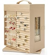 AKOZLIN Jewelry Box 6-Tier Organizer Functional 360° Rotating Jewelry Storage Case for Women Girl...