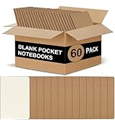 ZCZN 60 Pack Kraft Pocket Notebooks Bulk, 3.5 X 5.5 Inches Blank Paper Journaling Notebooks, 30 S...