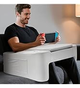 DeskLogics Ultimate Gaming Pillow & Lap Desk Combo,Large Ergonomic Bed Rest with Cup Holder, Phon...