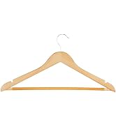 Honey-Can-Do Sturdy Maple Wood Hangers – Non-Slip Grooved Bar, Perfect for Shirts and Suits, Dura...