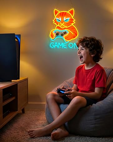 Gaming cat neon sign