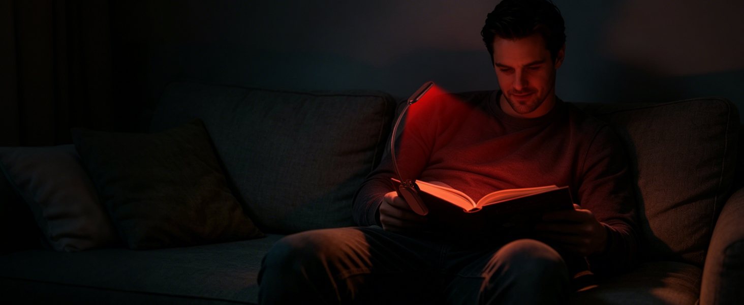 630nm Red Book Light for nighttime reading