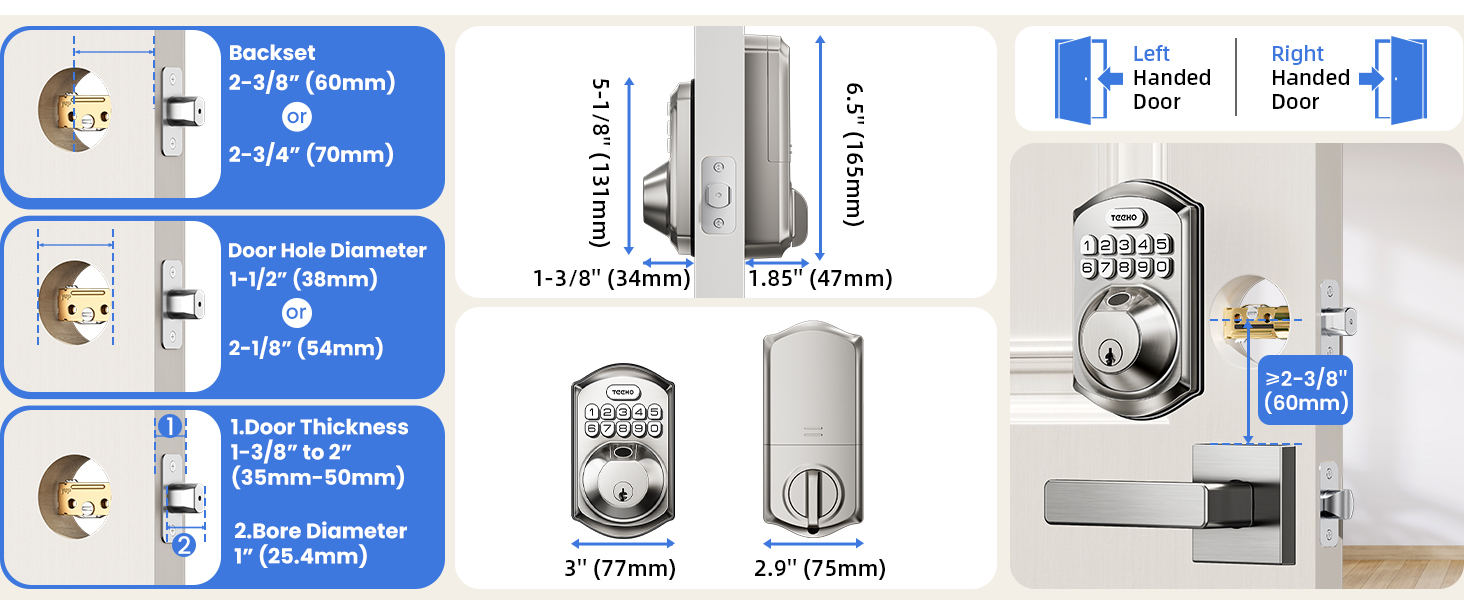 Suitable for front doors, side doors, basements, and storage rooms