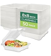 Freshware Compostable Clamshell Food Containers [8x8