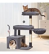 Taoqimiao MS043G Cat Tree, 32.2-Inch Cat Tower for Indoors Cats, Cat Condo with Large Cat Perch, ...