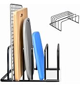 Kitchen Cutting Board Organizer Rack, 5-Slot Storage Holder for Boards, Bakeware, Cookie Sheets (...