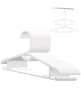 40 Pack Plastic Hangers 13-17 Inch Adjustable Clothes Hanger White | Durable & Non-Slip Space Sav...