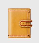 Small Wallet for Women Leather RFID Blocking Credit Card Holder with Zipper Coin Pocket Yellow