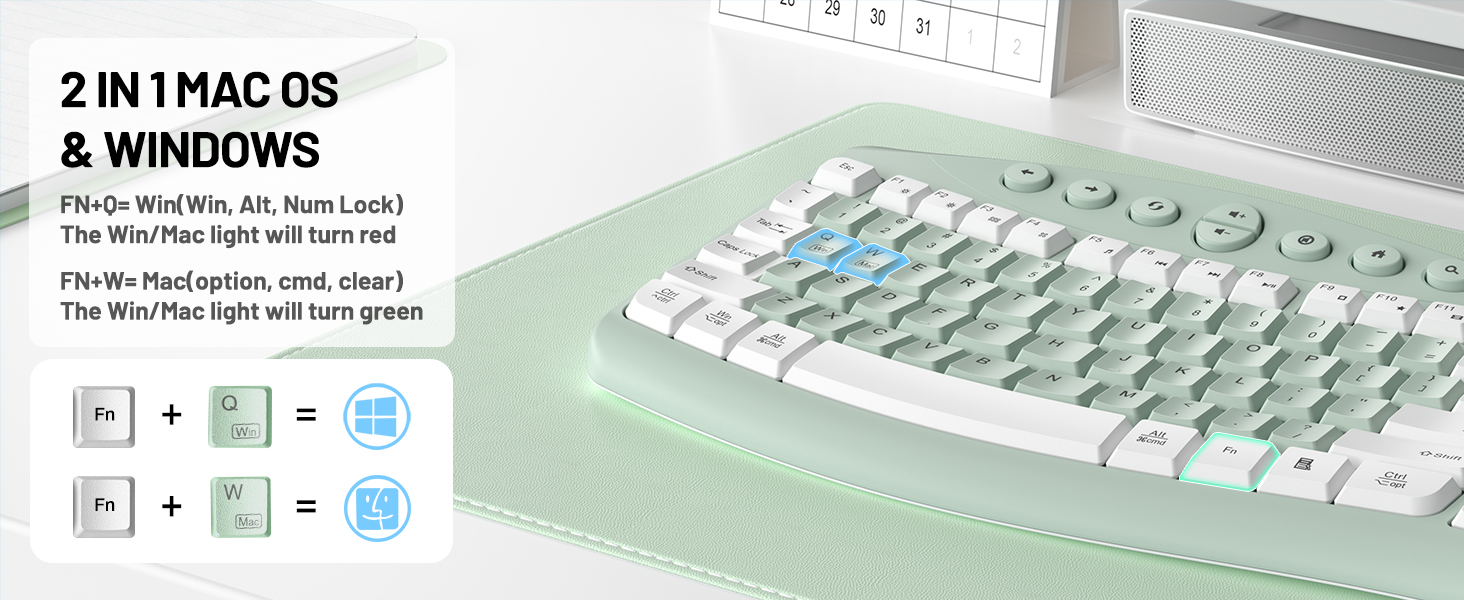 Ergonomic wireless keyboard and mouse 7