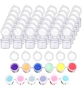 36 Empty Paint Pots with Lids, 5 ml/0.17 oz Clear Paint Cup Pot Strips with Lids, Easy to Open Pa...