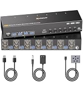 KVM Switch 3 Monitors 6 Computers HDMI + DisplayPort, KCEVE DP Triple Monitor 6 Computer Switcher...