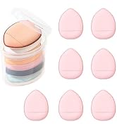 7Pcs Pink Finger Puff, Mini Makeup Sponge Puff Strap Soft Body Cosmetic Foundation Pressed Pad Co...