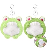 Anboor 2 Pcs Small Frog Stuffed Animals, Frog Plush Keychain for Backpacks Kids Party Favor Class...