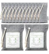 CLEVAST 14 Pack Activated Bamboo Charcoal Air Purifying Bags(2x200g, 12x50g), Natural Fresh Odor ...