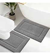 IM HOME Bathroom Rugs Set 2 Pieces, Ultra Soft Thick Plush Fluffy Microfiber Absorbent Bath Mat, ...