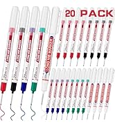 LYXMYGS 20 PCS Long Head Deep Hole Marker Pens,20mm Long Nib Marker, Longs Nose Markers, Waterpro...