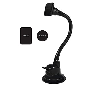 Magnetic Windshield Car Phone Mount Holder with 12" Long Arm & Super Strong Magnet for iPhone X