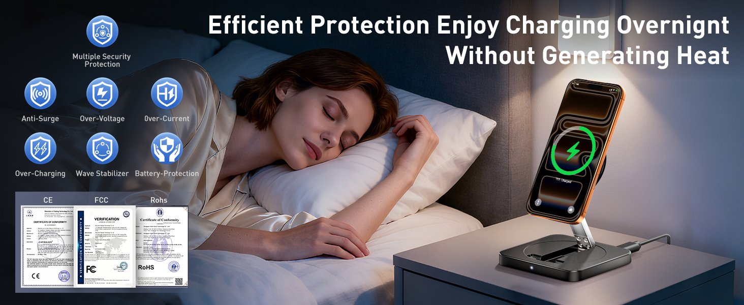 Efficient Protection Enjoy Charging Overnignt Without Generating Heat