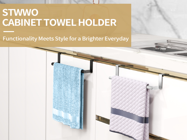 over the cabinet towel holder