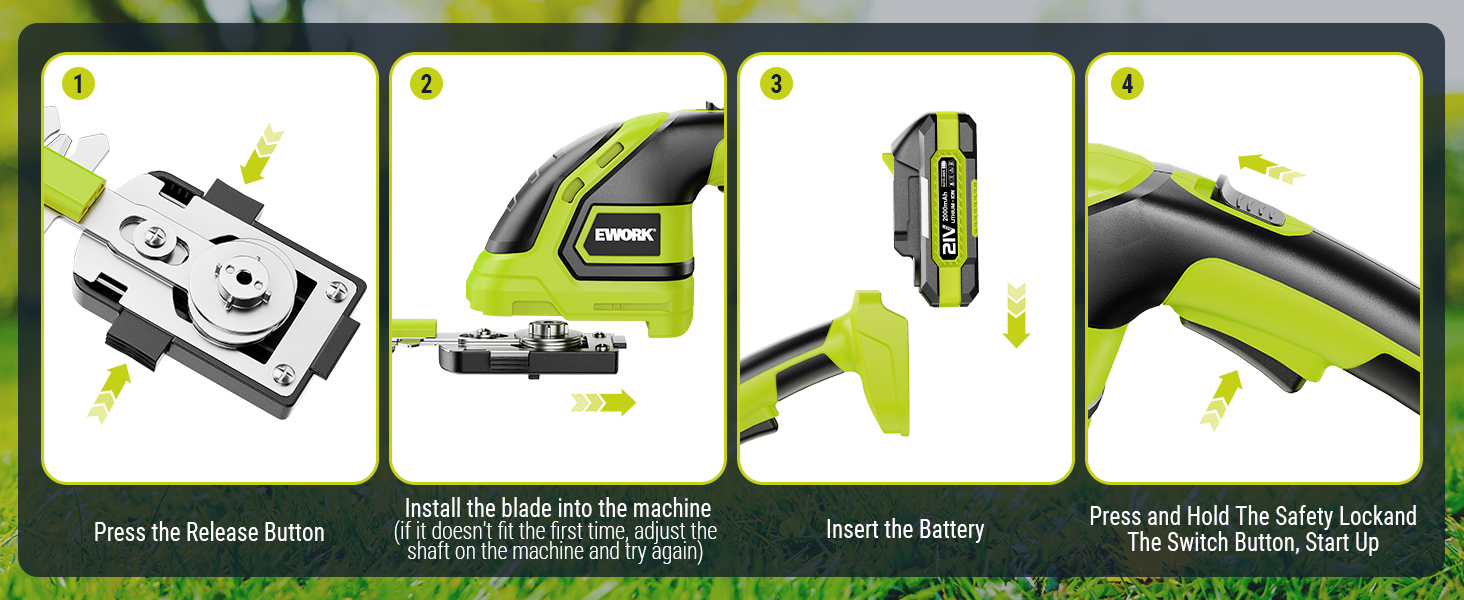 EWORK 21V Cordless Grass Shears With Battery And Charger Modofo